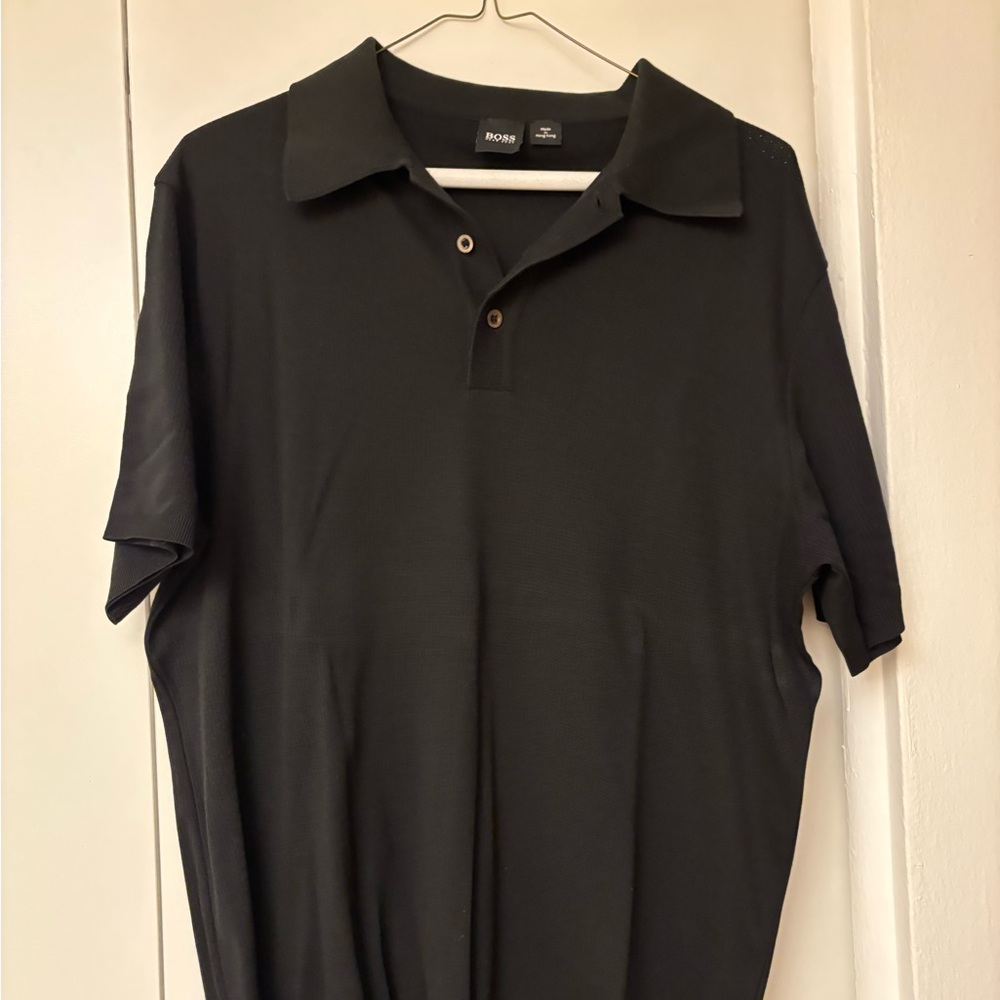 Hugo boss, Summer shirt, size large, black.